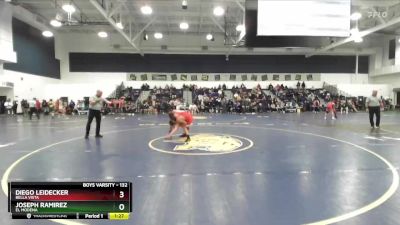 132 lbs Quarterfinal - Joseph Ramirez, El Modena vs Diego Leidecker, Bella Vista