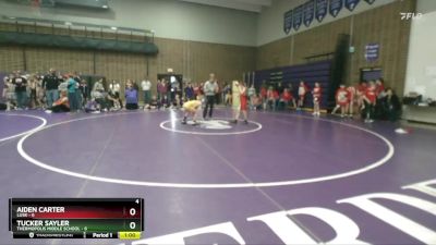 80 lbs Round 4 (6 Team) - Tucker Sayler, Thermopolis Middle School vs Aiden Carter, Lusk