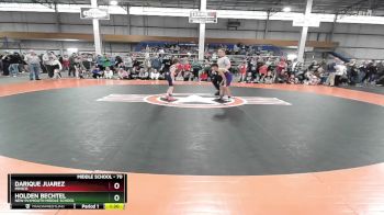 70 lbs Champ. Round 1 - Darique Juarez, Minico vs Holden Bechtel, New Plymouth Middle School