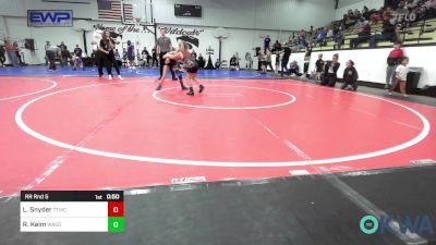58-62 lbs Rr Rnd 5 - Lilah Snyder, Team Tulsa Wrestling Club vs Riley Keim, Wagoner Takedown Club