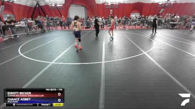 119 lbs Champ. Round 1 - Emmitt Becker, Slinger Red Rhinos Wrestling Club vs Chance Aisbet, Wisconsin