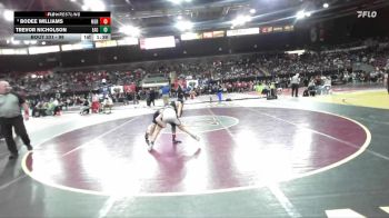 98 lbs Champ. Round 2 - Bodee Williams, Meridian vs Trevor Nicholson, Eagle