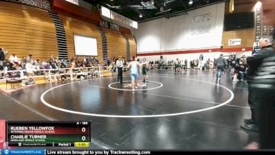 165 lbs Cons. Round 1 - Charlie Turner, Worland Middle School vs Rueben Yellowfox, Wyoming Indian Middle School