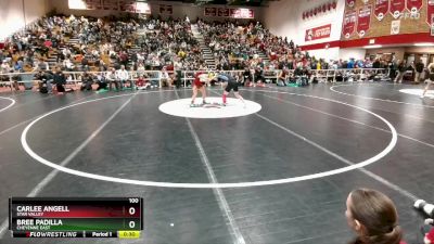 100 lbs Cons. Semi - Bree Padilla, Cheyenne East vs Carlee Angell, Star Valley