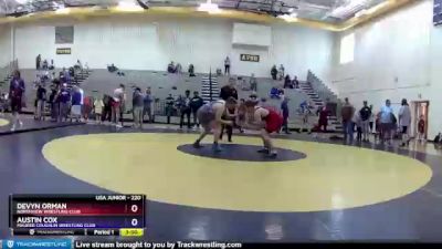 220 lbs Cons. Round 3 - Devyn Orman, Northview Wrestling Club vs Austin Cox, Maurer Coughlin Wrestling Club