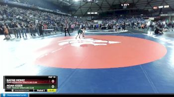 98 lbs Champ. Round 2 - Noah Kiser, Port Angeles Wrestling Club vs Bayne Moniz, Team Aggression Wrestling Club