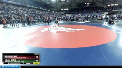 98 lbs Champ. Round 2 - Noah Kiser, Port Angeles Wrestling Club vs Bayne Moniz, Team Aggression Wrestling Club