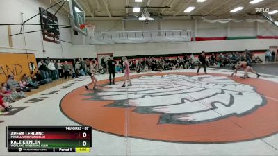 87 lbs Round 1 - Avery LeBlanc, Powell Wrestling Club vs Kale Kienlen, Worland Wrestling Club