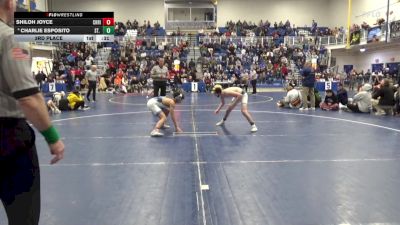 114 lbs 3rd Place - Shiloh Joyce, Christian Brothers Acad.-NJ vs Charlie Esposito, St. Joseph Regional-NJ