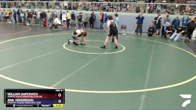 165 lbs Round 2 - Erik Henderson, Chugach Eagles Wrestling Club vs William Dapcevich, Juneau Youth Wrestling Club Inc.