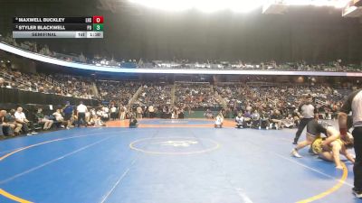 3A 190 lbs Semifinal - Maxwell Buckley, Lincolnton High School vs Styler Blackwell, Polk County High School