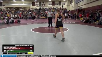 J-14 lbs Cons. Round 1 - Jaycee Kiewiet, Waverly Area Wrestling Club vs Jace Sotelo, DC Elite