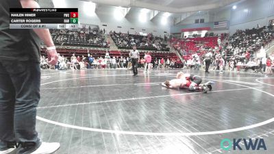 85 lbs Consi Of 8 #1 - Hailen Hiner, Pawnee Wrestling Club vs Carter Rogers, Raw Wrestling Club