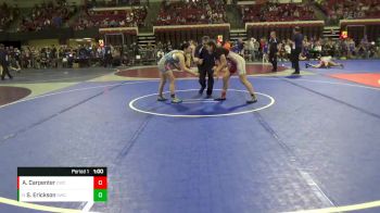 130 lbs Cons. Round 2 - Savannah Erickson, Summit Wrestling Club vs Adrianna Carpenter, Conrad Wrestling Club