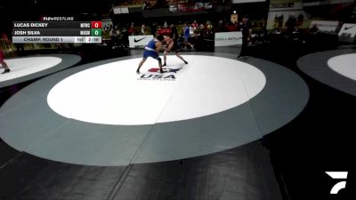Champ. Round 1 - Lucas Dickey, McKinleyville Freestyle Wrestling Club vs Josh Silva, Mayfair High School Wrestling