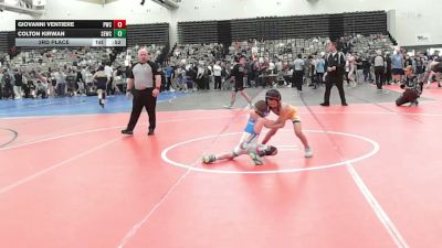 60-B lbs 3rd Place - Giovanni Ventiere, Prime Wrestling Club vs Colton Kirwan, Shore Elite Wrestling Club