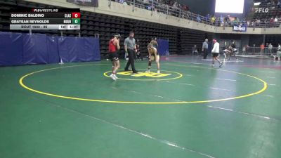 95 lbs Consolation - Dominic Baldino, Clacksburg vs Graysan Reynolds, Mount Laurel Twp