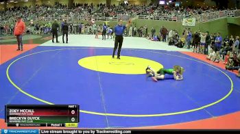 45 lbs Quarterfinal - Zoey McCall, Oakridge Mat Club vs Breckyn Duyck, Newberg Mat Club