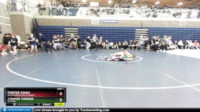 106 lbs Cons. Round 4 - Cooper Harger, Lil Mavs vs Porter Swan, All In Wrestling Academy