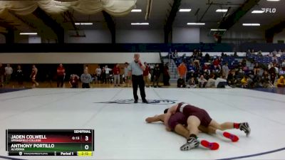 133 lbs Semifinal - Anthony Portillo, Alvernia vs Jaden Colwell, Springfield College