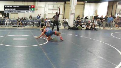 132 lbs Consi Of 128 #2 - Brayden Owsley, VA vs Mikale Lynch, SC