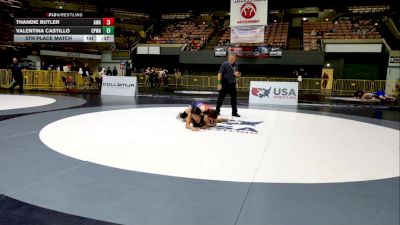 Cadet Girls - 120 lbs 5th Place Match - Valentina Castillo, College Prep Wrestling Academy vs Thandie Butler, Amateur Wrestling Academy