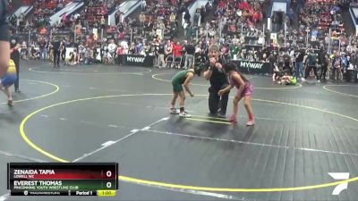 61 lbs Semifinal - Zenaida Tapia, Lowell WC vs Everest Thomas, Pinconning Youth Wrestling Club