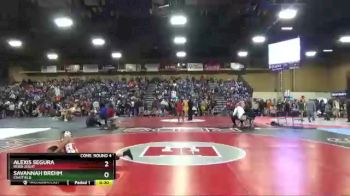 127 lbs Cons. Round 4 - Savannah Brehm, Chatfield vs Alexis Segura, Regis Jesuit