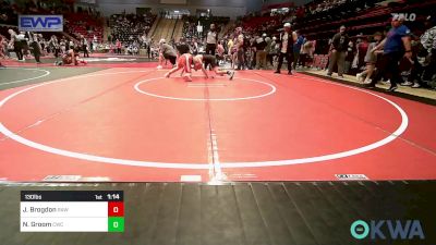 130 lbs Quarterfinal - Jace Brogdon, Raw Wrestling Club vs Noah Groom, Claremore Wrestling Club