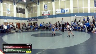 43 lbs Round 2 (4 Team) - Kylie Moore, Franklin Central Wrestling Club vs Beau Smith, Columbus North Wrestling Club