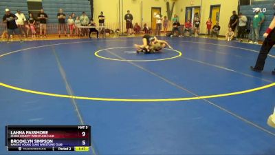 108 lbs Round 2 - Lahna Passmore, Chase County Wrestling Club vs Brooklyn Simpson, Kansas Young Guns Wrestling Club