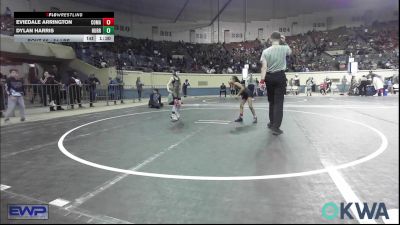 54 lbs Quarterfinal - Dylan Harris, Hurricane Wrestling Academy vs EvieDale Arrington, Comanche Takedown Club