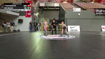 Novice Boys - 82 lbs Champ. Round 1 - Luke Garcia, Red Wave Wrestling vs Max Kugelman, Yuba Sutter Combat Wrestling Club