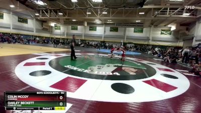 90 lbs Round 3 - Colin McCoy, Chadron vs Oakley Beckett, Cobbler Kids