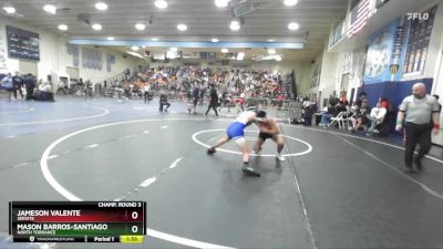 120 lbs Champ. Round 3 - Mason Barros-Santiago, North Torrance vs Jameson Valente, Servite