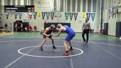 157 lbs 7th Place Match - Kobe Sindt, Cedar Rapids Washington vs Jude Seebeck, Iowa City, City High