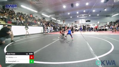 43-46 lbs Semifinal - Roman Hicks, R.A.W. vs Emma Campbell, Claremore Wrestling Club