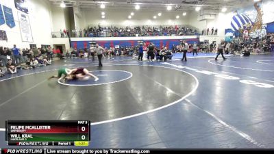 132 lbs Cons. Round 2 - Will Kral, Lakeland 2 vs Felipe McAllister, University