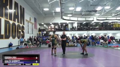 207 lbs Cons. Semi - Kailyn Garrett, Northern Michigan University vs Ozioma Ogu, Northern Michigan University