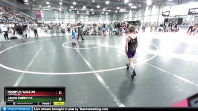 56 lbs Champ. Round 1 - Saber Paddock, NWWC vs Maximus Walton, Lewiston WC