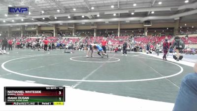 130 lbs Cons. Round 3 - Isaiah Dugan, Kansas Young Guns vs Nathaniel Whiteside, Randall Youth