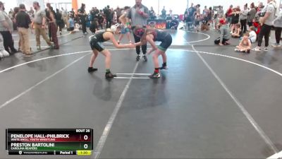 115 lbs Semifinal - Preston Bartolini, Carolina Reapers vs Penelope Hall-Philbrick, White Knoll Youth Wrestling