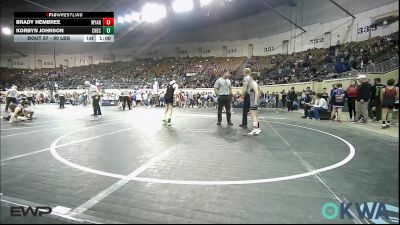 90 lbs Consi Of 16 #2 - Brady Hembree, Wyandotte Youth Wrestling vs Korbyn Johnson, Checotah Matcats