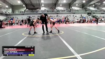 87 lbs 1st Place Match - Max Lindquist, Collum Trained School Of Wrestling vs Avery Duffield, Thoroughbred Wrestling Academy (TWA)