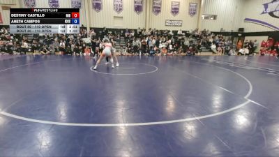 110 Open Champ. Round 2 - Aneth Campos, Iowa Central Community College vs Destiny Castillo, Midland University