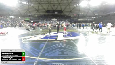 71 lbs Cons. Semis - Julian Huang, Twin City Wrestling Club vs Liam OHagan, Wrestling Club Tacoma Slam