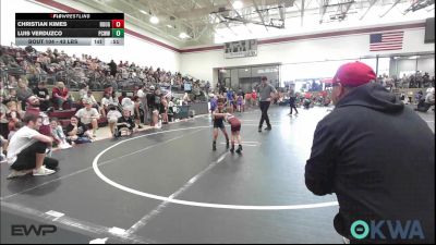 43 lbs Round Of 16 - Christian Kimes, Rough Riders vs Luis Verduzco, Ponca City Wildcat Wrestling