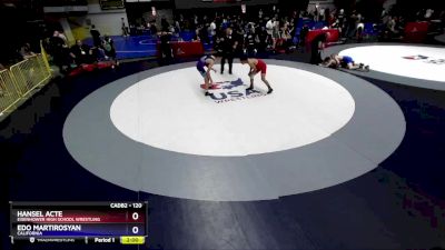 120 lbs Cons. Round 4 - Hansel Acte, Eisenhower High School Wrestling vs Edo Martirosyan, California