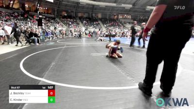 67 lbs Quarterfinal - Jackson Beckley, Team Tulsa Wrestling Club vs Calin Kinder, Piedmont