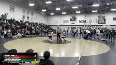 145 lbs 1st Place Match - Isaiah Meras, Lone Star Middle School vs Braeden Norman, Lone Star Middle School